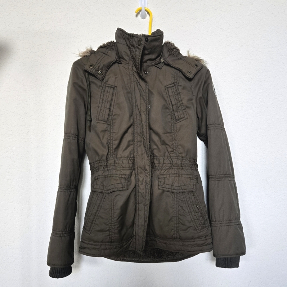 American Eagle | Faux Fur Trim Parka | Olive Green